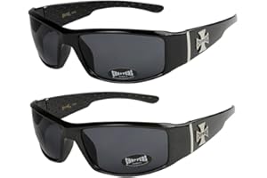 X-CRUZE Choppers - Lot de 2 paires de lunettes de soleil dans les coloris noir anthracite argent et blanc - Unisexe Femmes Hommes Moto Motocycle Motocyclette Sport Vélo Bicyclette Mode Fashion