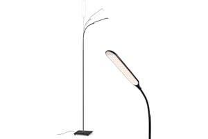 sympa LED Floor Lamp, Dimmable Adjustable Modern Standing Lamp with 4 Color Temperature, Touch Control, Stable Base for Living Room, Bedroom, Office (Black)