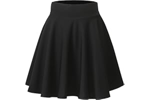 HOEREV Donne Ragazze Svasato Casual Mini Scuola Tennis Skater Casual Gonna Danza con Due Tasche Laterali e Pantaloncini Interni