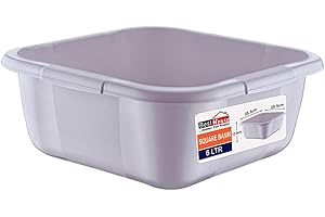 BEST HOUSE ANOTHER FINE PRODUCT Best House | Square Basin | Kitchen Washing Up Bowl | 6 Litres | Grey | 1 PC | Multipurpose Bath Tub/Washing Tub for Kitchen, Bathroom, and Household Use (Pack of 1)