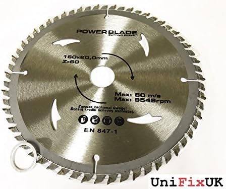 160mm x 20mm bore x 60 TCT teeth Wood Cutting Disc CIRCULAR SAW BLADE fit FESTOOL TS55/MAKITA Plunge Saw etc.