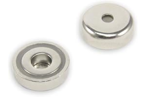 FIRST4MAGNETS N42 Neodymium Pot Magnet for Arts, Crafts, Model Making, DIY, Hobbies, Office, and Home - 25mm dia x 8mm thick x 5.5mm c/bore - 20kg Pull