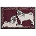 Produktbild Wash&Dry Waschbare Fußmatte Mops weinrot 50x75 cm Fußabstreifer mit lustigem Hunde Motiv - Türmatte