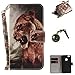 Produktbild PU für P10 Lite Hülle Case Tiere Landschaft Hülle für-P10 Lite (5.2 Zoll) Leder Handyhülle Brieftasche Book Type PU Leder +TPU Innere Tasche Bunt Gemalt Magnetverschluss Ledertasche Cover,+ Stöpsel Staubschutz (3)