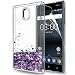 Produktbild LeYi Nokia 3 Hülle Glitzer süße Frauen Mädchen Flüssig Bewegende Treibsand Transparent Dual Slim Dünn TPU Silikon Handyhülle mit HD-Schutzfolie für Nokia 3 Case Cover ZX Purple