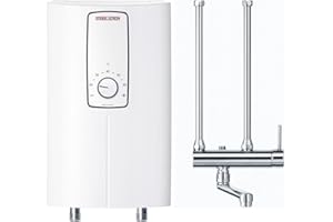 STIEBEL ELTRON elektronischer Kompakt-Durchlauferhitzer DCE 11/13 H + MEKD Armatur für die Küche, Festanschluss 400 V, solargeeignet, Übertischmontage, 230794
