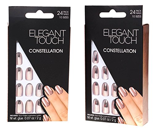 2 PACKS OF ELEGANT TOUCH FALSE NAILS CONSTELLATION - METALLIC ROSE GOLD