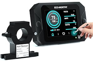 ECO-WORTHY Monitor della batteria aggiornato, 300 A, 12 V/24 V/36 V/48 V, 3,5, display touchable con allarme, 9 – 80 V, batteria agli ioni di litio LiFePO4/gel per camper, impianti solari