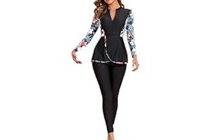 GÉNÉRIQUE Femmes Maillot de Bain Musulman: Doux Complet 2 Pièces Burkinabi Manches Longues Haut Pantalon Natation Anti - éruption - Maillot de Bain Islamique