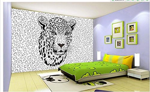 Chlwx 300cmX200cm (118.1inX78.448in) 3D Three-Dimensional Children'S Room Leopard Background Wall Decoration Painting Wall 3D Wallpaper Home Decoration