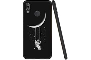 Yoedge Funda para Huawei P20 Lite, Ultra Slim Cárcasa Silicona Negro con Dibujos Animados Diseño Patrón 360 Bumper Case Cover para Huawei P20 Lite, Astronauta