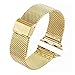Produktbild Glowjoy Kompatibel mit Apple Watch Series 1/2/3 38MM,Milanese Loop Edelstahl Verstellbare Ersatz Armbänder Uhrenarmband Mesh Wristband Watch Strap Edelstahlband für Frauen Mann (Gold )