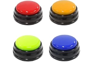 Lusacy 4 Pezzi Pulsante di Comunicazione, Pulsanti per Cani per la Comunicazione, Addestramento Registrabili per Cani,Bottoni per Cani