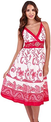 Martildo Womens Crossover Band Summer Holiday Short Dress With Straps, Mali Pink, X-Large (20-22)