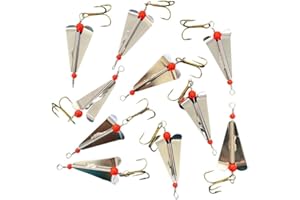 DOWN THE COVE Pack of 10 WSB Quality Tubed Treble Hook Mackerel Spinners
