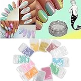 Sindy New Mermaid Effect Nail Glitter Polish Sparkly Magic Glimmer Powder Dust DIY Nail Art Tip Decoration Tools Gel UV Nails Art