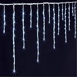 FEERIC CHRISTMAS - Rideau Stalactite d'extérieur 100 Tombées de lumière 600 LED Blanc Froid Effet TOMBEE DE Neige