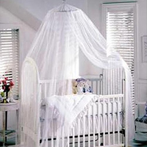 TININNA Baby Mosquito Net Nursery Toddler Bed Crib Canopy Netting Hanging Ring White