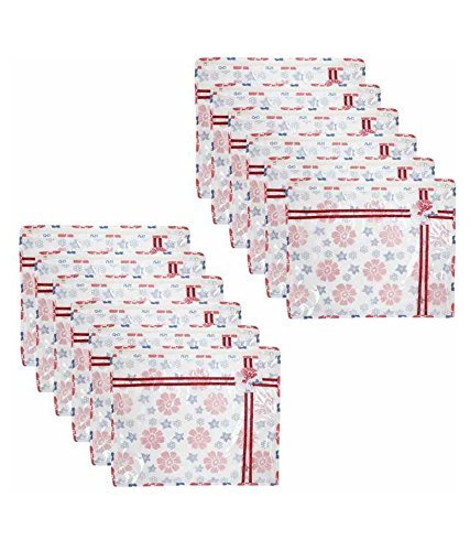 Kuber Industries™ Printed Non Wooven Saree Cover Set Of 12 Pcs (White) RS.399 (50.00% Off) - Amazon