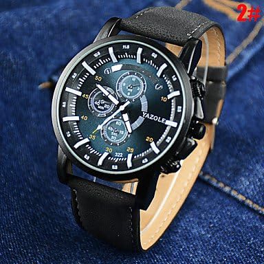 Beautiful Watches , Big Dial Casual Watch Men Luxury Brand Analog Sports Military Watches Leather Quartz Relogio Masculino Reloj Hombre ( Color : 2# )
