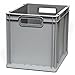 Produktbild Euroboxen Eurokasten Eurobehälter offener Griff 400 x 300 x 320 mm - Griffmulde grau - Eurokisten Eurobox Lagerbox Lagerboxen Lagerkiste Lagerkisten