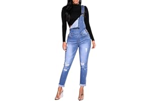 Morbuy-Shop Vaquero Petos de Pantalones Jumpsuit Mujer Largo Verano, Casual Slim Fit Stretch Skinny Harem Mono Moda Bolsillos Overoles Tirantes Playa Fiesta Noche Oficina