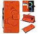 Produktbild Hozor Samsung Galaxy S8/G950 Handyhülle, Retro Großer Schmetterling Muster PU Kunstleder Ledercase Brieftasche Kartenfächer Schutzhülle mit Standfunktion Magnetverschluss Flip Cover Tasche, Orange