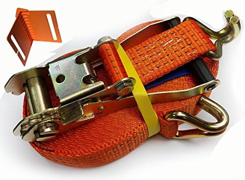 5 TONNE 10M Ratchet Strap with Claw Hook (ORANGE) with two corner protectors