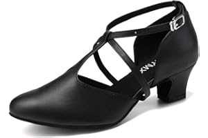 TINRYMX Zapatos Baile Moderno Mujer Punta Cerrada de Salón Baile de Latino Tango Salsa de Baile Zapatos de Baile,Modelo-YCL272