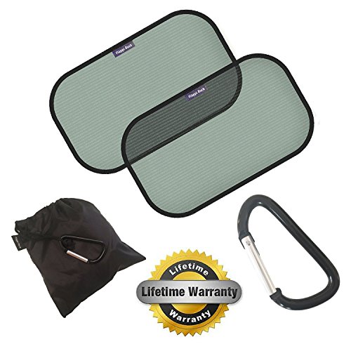 Car Sun Shade | Pack Of 2 Premium Universal Car Window Shades | Blocks 98% Of UV Rays | Protect Your Children And Pets | Cling Static Fit | 100% Lifetime Guarantee | Bonus Strong Mammy Clip