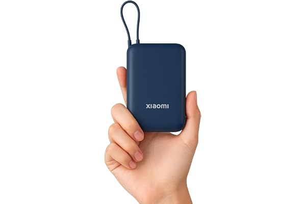 Xiaomi Pocket Power Bank 10000mAh 22.5W with Built-in Cable Super Fast Charging PD Smart 12 Layer Protection Triple Output Ports Supports Android,Apple, Tablets, Earbuds,Watch(MI Powerbank),Blue