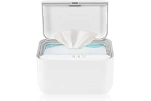 Lionelo BABYBLISS Appareil chauffant pour lingettes humides et petites serviettes 20 W pour bébé, veilleuse intégrée, 3 niveaux de chauffage, panneau tactile, garde les lingettes humides