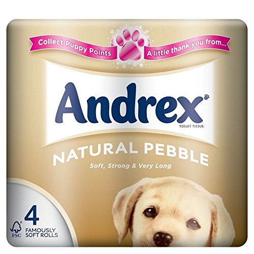 Preisvergleich Produktbild Andrex Natur Pebble Toilettenpapierrollen - 240 Blatt pro Rolle (4) - Packung mit 6
