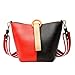 Produktbild Broadband Eimer Frauen Südkorea Casual Mode Wild Bannfarbe Schulter Messenger Bag,Black-red-OneSize