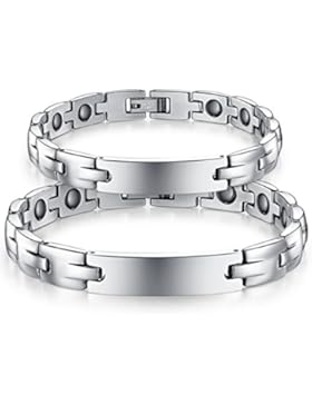 Jstyle Armband Edelstahl Partner Freundschaft Armketten allergiefrei Armbänder Silberweiß für Armreif 20,5cm verliebte...