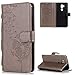 Produktbild FNBK LG G7 Hülle Leder Grau Löwenzahn Blumen Handyhülle Holster Leder Flip Wallet Cover Tasche Stand Case Card Slot Magnetverschluß Kratzfestes Schutzhülle