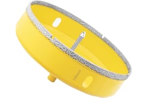 Aohhy Broca de Diamante 140mm con Piloto de Centrado, Profesional Sierra Coronas Perforadora de Diamante para Azulejos, Porcelana, Vidrio, Mármol y Cerámica