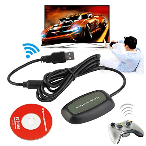 Preisvergleich Produktbild Footprintse; Schwarz / Weiß PC Wireless Controller Gaming USB-Empfänger-Adapter für XBOX 360