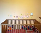 15-teiliges Süße Eulen Wandtattoo Set Kinderzimmer Babyzimmer in 5 Größen (2x16x26cm mehrfarbig) - 3