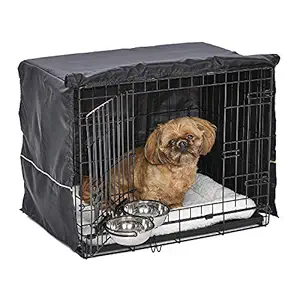 MidWest Homes for Pets Small Dog Crate Starter Kit One 2-Door iCrate, Pet Bed, Crate Cover 2 Pet Bowls 24-Inch Ideal for Small Dog Breeds