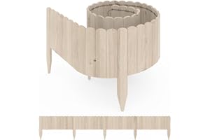 OK-Living Bordo del prato "Garten", Legno naturale, 203 x 20 cm 4 metri