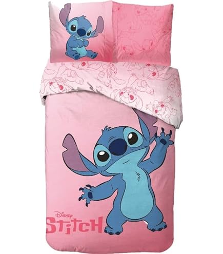 Set Lenzuola Bambini Lilo & Stitch | Copripiumino Reversibile 140x200 Cm | Cotone Viola - Foto 4