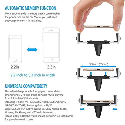 Wihoo Supporto da Auto Universale Stand Auto Holder Porta Supporto Ventosa per iPhone, iPod, Samsung, LG, Nexus, HTC, Motorola, Sony e altri Smartphone ,GPS ( Nero)