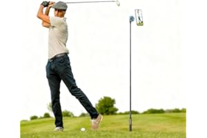 CAMOLO GEEK Einbeinstativ und Stativ Selfie-Stick zum Aufnehmen von Golf-Schwungtrainingshilfen mit Bodenspitzeinsatz & Adapter für Gopro & 1/4"-Schraube, Magnetischer Golf-Handyhalter kompatibel mit iPhone