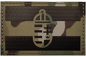 OHRONG Hungary Coat of arms Flag Patch IR Infrared Reflective Hungarian National Country Emblem Tactical Military Shoulder Armband Motorbike Applique