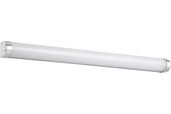 Eglo Luminaire salle de bain LED Tragacete 1, lampe pour miroir, applique murale en plastique argenté et métal chrome, éclairage IP44, blanc neutre, 60 cm