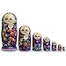 Produktbild BestPysanky 8.5" Set of 7 Embossed Strawberries on Blue Dress Russian Nesting Dolls
