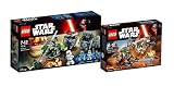 LEGO Star Wars Set - 75141 Kanans Speederbike mit Kanan Jarrus, einen Stormtrooper und einen Imperial Combat Driver + 75133 Rebels Battle Pack mit 4 Trooper der Rebellen als Minifiguren - Lego