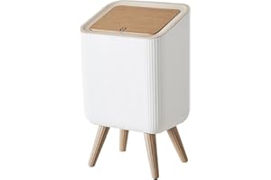 U2PICK Mini Trash Can with Lid, 9 Liter Garbage Bin, Waste Bin with Legs, Plastic Trash Can Suitable for Kitchen, Bathroom, Bedroom, Living Room, Office Square