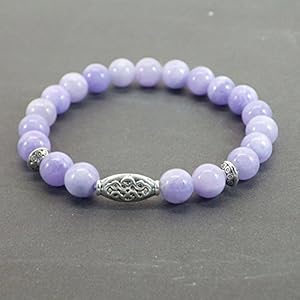 Ethnische Thurcolas Armband Zen mit Perlen in lila Jade und Tibet Silber versilbert Perlen